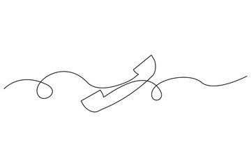 Fototapeta premium Continuous drawing of handset. One line icon of handset. Vector illustration. EPS 10.