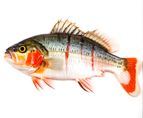 Fototapeta premium European Perch on white background