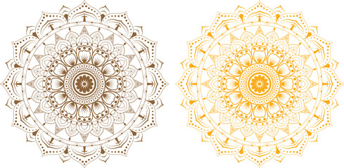 Decorative mandala design Circular Flower Free Vector.