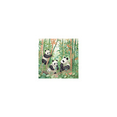 Fototapeta na wymiar cute panda playing in the bamboo garden