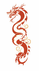 Obraz premium Minimal Red Dragon on Chinese New Year