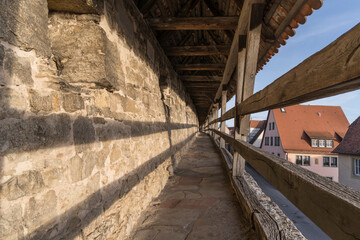 Path on the medieval city wall of Rothenburg.