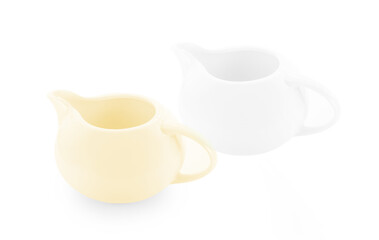 Milk jar isolated on white background.