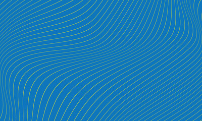 abstract seamless geometric yellow thin wave line pattern with blue.