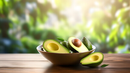 a bowl of avocado on a table