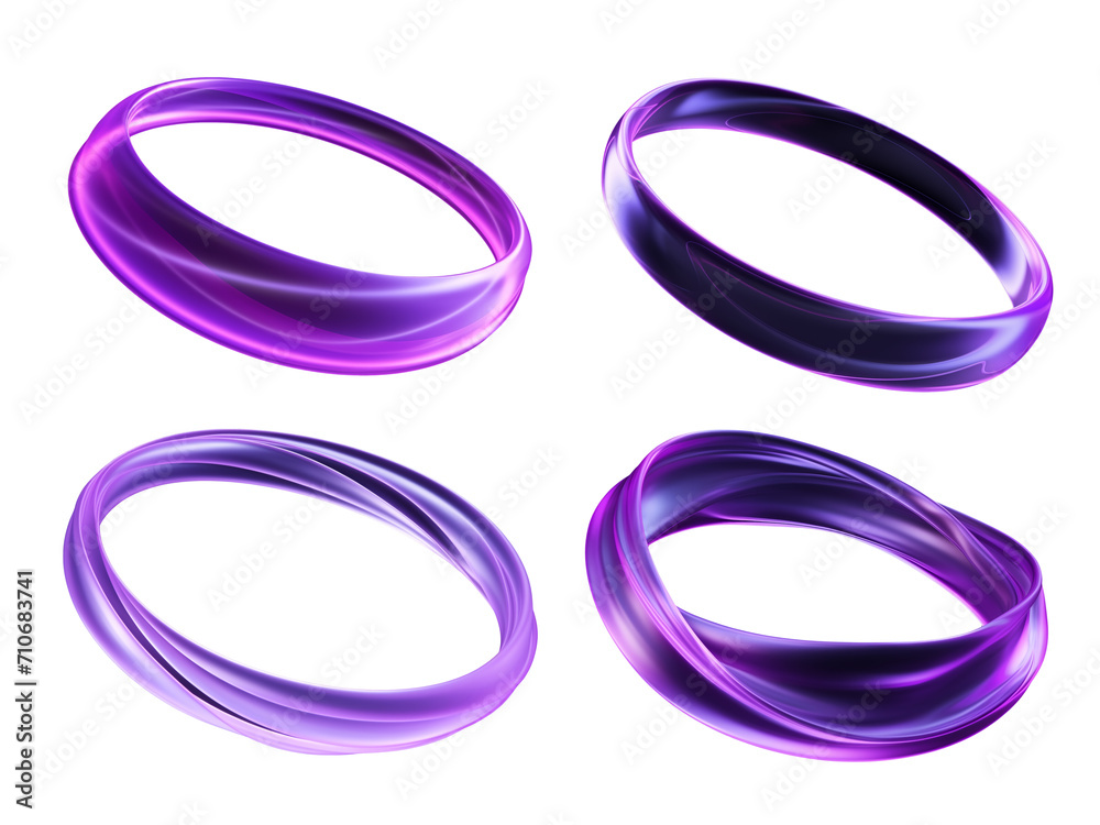 Canvas Prints abstract wavy liquid ring isolated. translucent fluid shape rotating around
