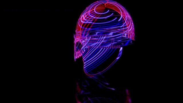 Rendering 3D animation, Spangenhelm helmet PL model on a black background