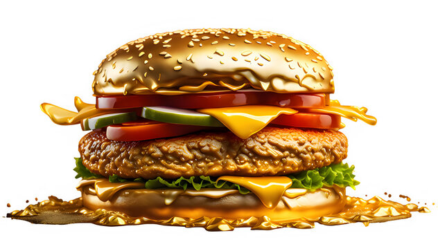tasty beef burger png image or transparent image - tasty cheesy beef burger isolated on white or transparent background for commercial use. 