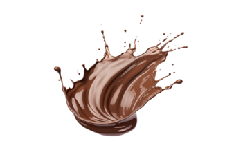 Chocolate splash isolated on white background cut-out png