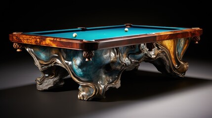 billiard table with balls - obrazy, fototapety, plakaty