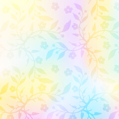 Fototapeta na wymiar Abstract colorful Floral decor template with copy space, design element.