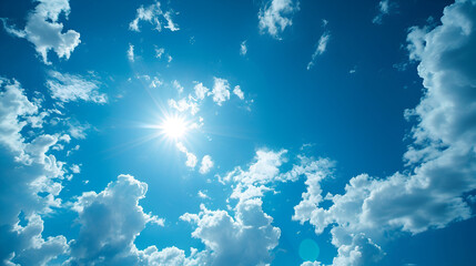 Fototapeta na wymiar Beautyfull blue sky background, Beautyfull clouds in blue sky in summer day, generative ai 