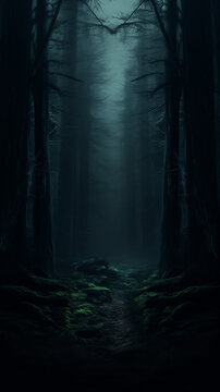 Dark forest in the fog, © Karlicia