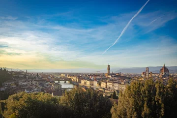 Tuinposter Beautiful cityscape skyline of Firenze (Florence), Italy, with the bridges over the river Arno. High quality photo © Shi 