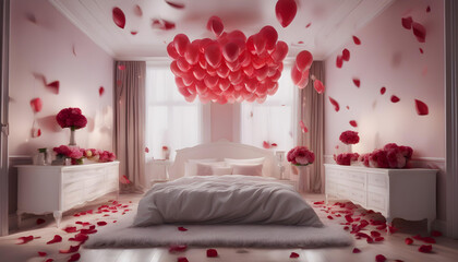 Romantic Valentine's Day: Creating an Ambiance with Roses and Heart Balloons
