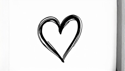 heart shape sketched on a white wall in black ink
