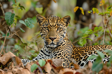 Fototapeta premium leopard in the forest