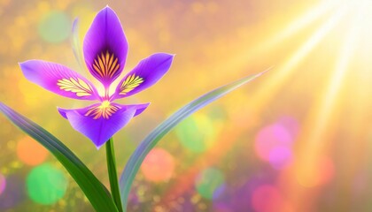 Fototapeta na wymiar neon holographic iris on glow background