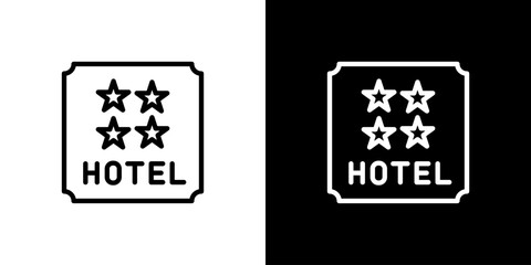 シンプルなホテルの4つ星アイコン

