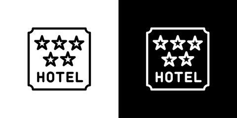 シンプルなホテルの5つ星アイコン
