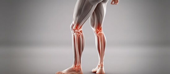 male athlete up close, Knee soreness following activity.It frequently occurs during athletic practice.