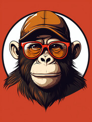 Fototapeta premium clean graphic design of a cute animal for a T-shirt, no background created with Generative Ai