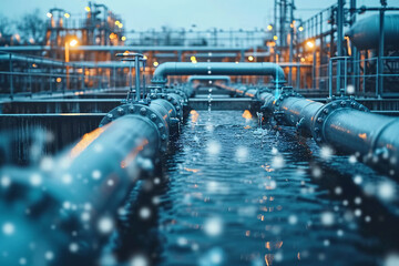 An industrial water treatment plant.