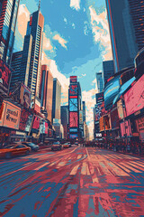 Times Square Marvels - Ultradetailed Illustration for Banners, Covers, and More