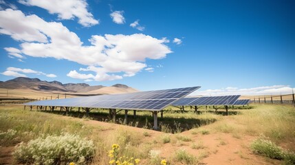 Solar Panel Array in Open Countryside