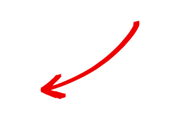 Red arrow marker isolated on background. Red arrow marker isolated png transparent. arrow mark hand drawn.Red arrows icon. Arrow drawn on white background