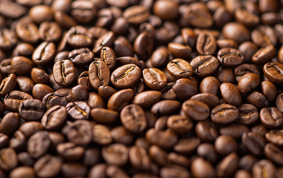 Closeup image of coffee beans.