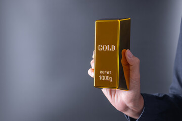 Financial wealth business investment and trading concept.gold bars or gold ingot stacking.