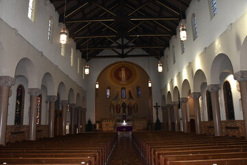 Aisle in the church, Saint Benedict Catholic Church, Richmond, VA