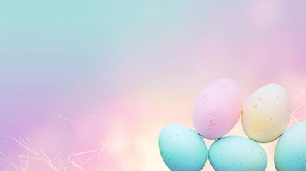 Decorated Easter eggs. Colorful background. Easter banner.