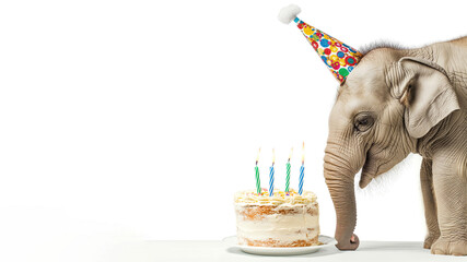 Elephant birthday party card