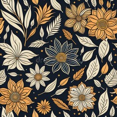 seamless floral pattern. generative ai
