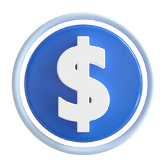 3d Dollar symbol blue icon