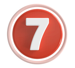 3d number 7 red icon