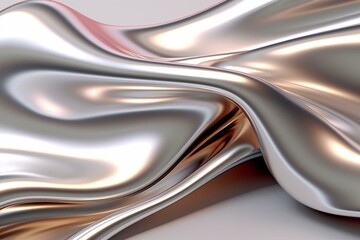 Abstract metallic waves: sleek blender with minimalist design, set against white background with studio lighting and rendered in Unreal Engine 5. Generative AI