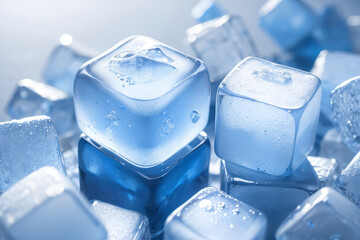 a pile of ice cubes sitting on top of a table,generative ai