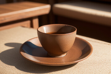 cups of tea and a teapot on a table,generative ai