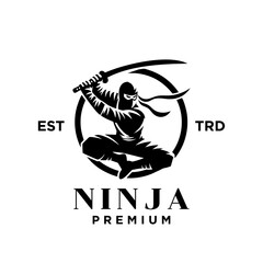Ninja black logo icon design template illustration © JimzStd