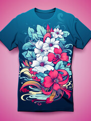 t-shirt design, flowers created with Generative Ai