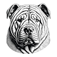 Shar-Pei dog vector EPS