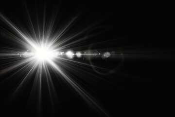 Lens flare, Shining sun glare rays. Background Generative AI