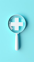 Magnifying Glass With White Cross, A Tool for Detailed Examination