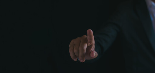 Businessmen work and hold out their hands, indicating the gesture of using their hands at work.