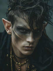 glamorous elf male model - generative ai