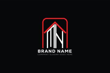 MN letter creative real estate vector logo design . MN creative initials letter logo concept. MN house sheap logo