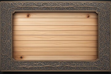 Obraz premium Elegant Carved Wooden Frame with Copy Space for Text or Image
